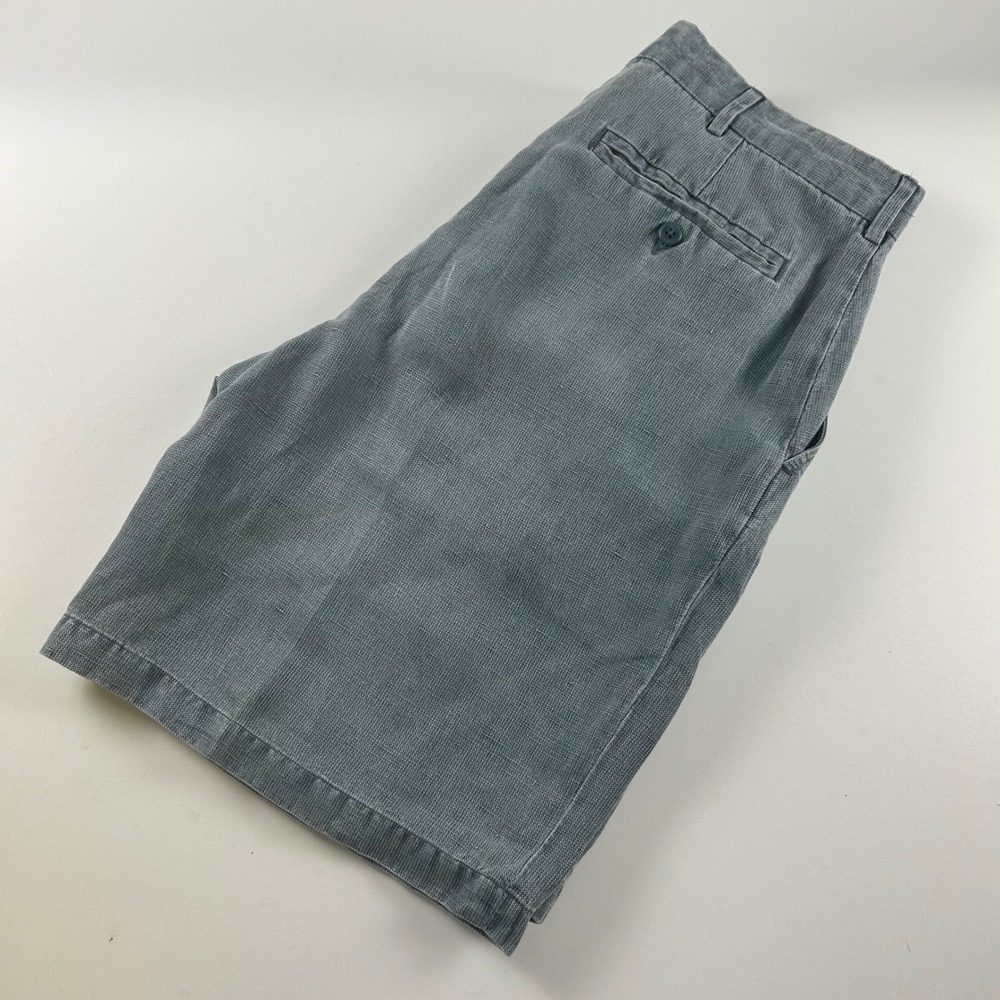 The Territory Ahead Mens 32 Blue Gray Linen Silk Blend Flat Front Shorts 9"